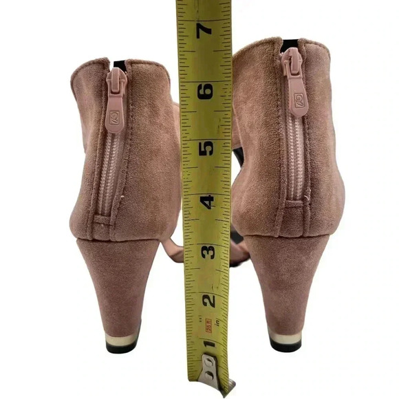 BUTITI NEW Women 8 Pink Cutout Peep-Toe Suede Pump Zip Closure Elegant Chic - Picture 8 of 14